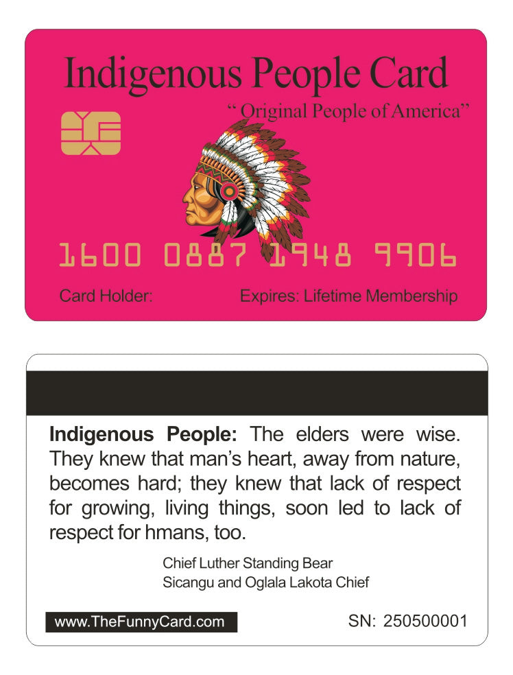 Official Indigenous Person Card™ (4 PACK) Free Shipping.