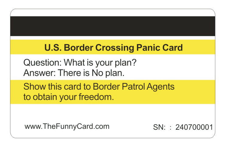 Official Border Panic Card 4 Pack (Free Shipping)