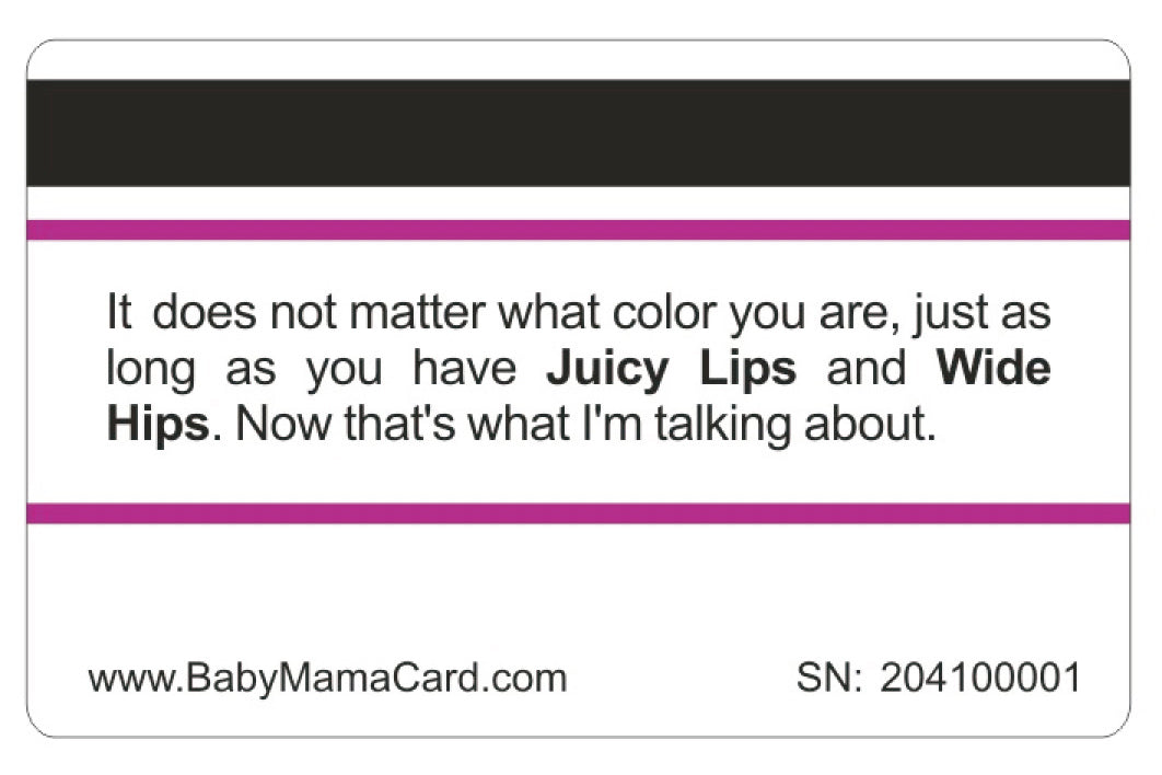 Official Juicy Lips and Wide Hips Card™ (4 PACK) Free Shipping..