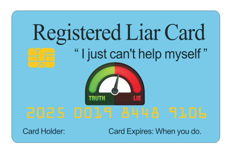 Official Registered Liar Card™ (4 PACK) Free Shipping..