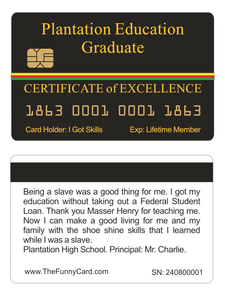 Official Plantation Education Graduate Card (4 PACK) Free Shipping