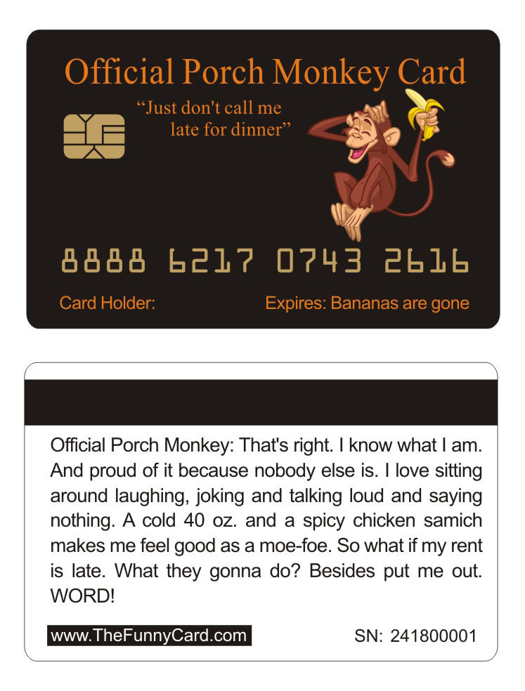 Official Porch Monkey Card™ (4 PACK) Free Shipping..