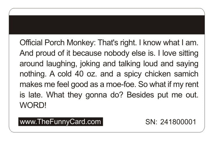 Official Porch Monkey Card™ (4 PACK) Free Shipping..