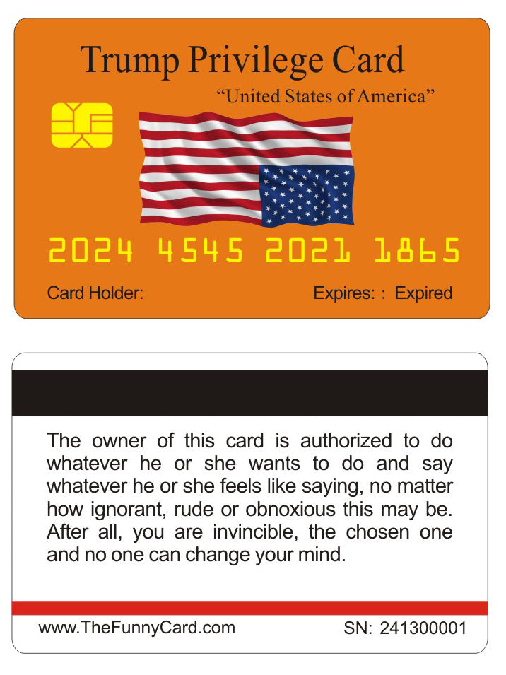 Official Trump Privilege Card™ (4 PACK) Free Shipping..