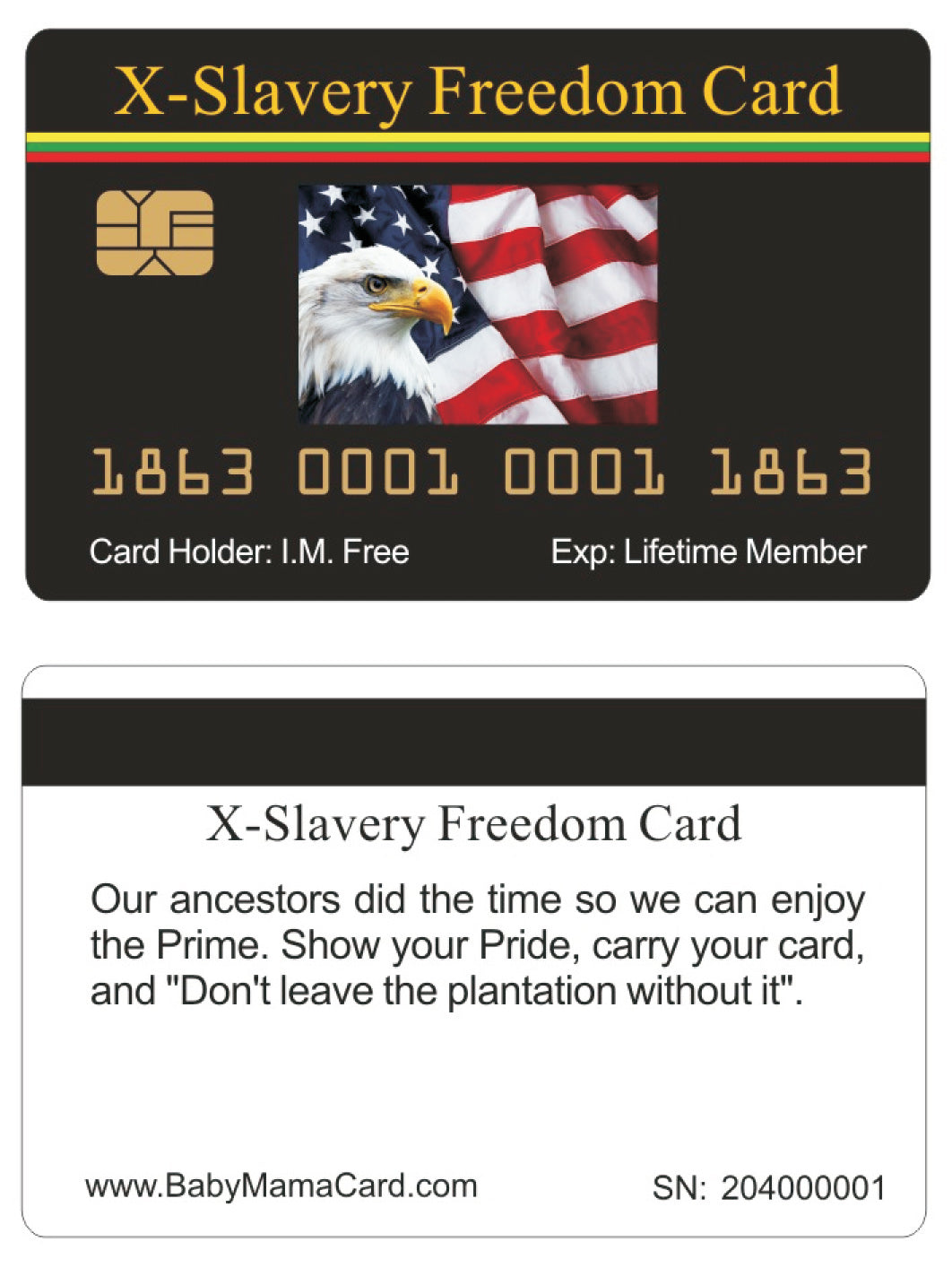 Official Slavery Freedom Card™ (4 PACK) Free Shipping..