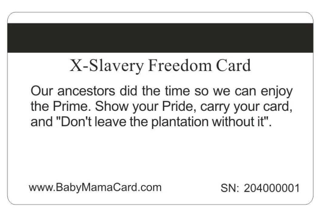 Official Slavery Freedom Card™ (4 PACK) Free Shipping..